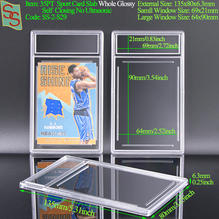 S29 35PT Plaque de protection pour carte de sport, fermeture automatique, entièrement brillante