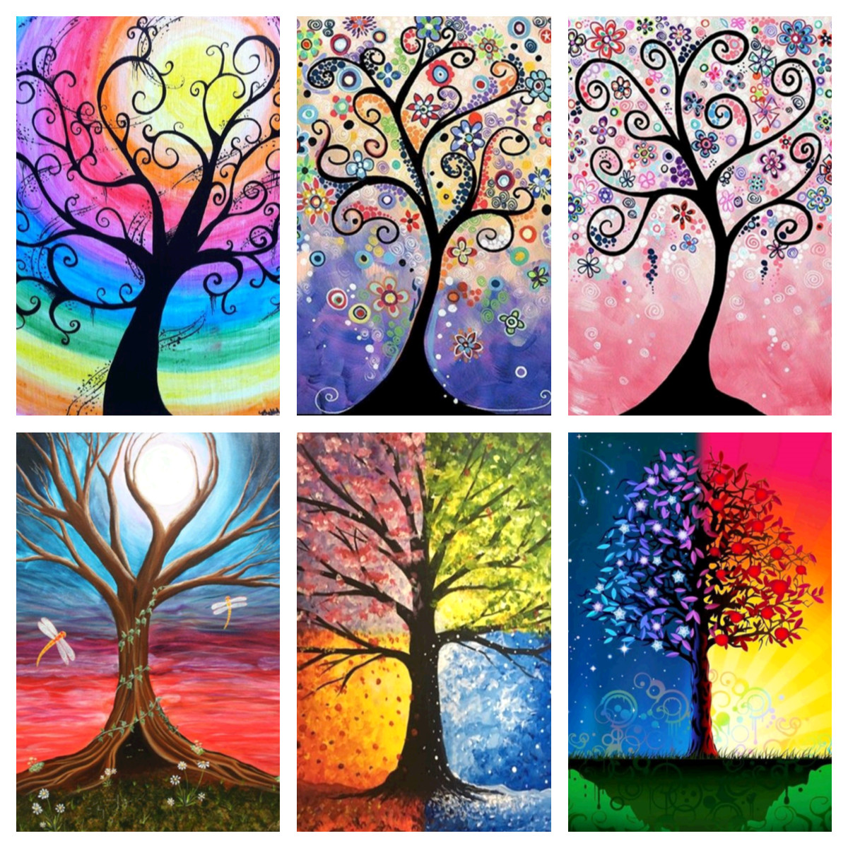 Wholesale diamond painting DIY Custom Diamond Painting Kit home decoration four seasons tree landscape 5D diamond painting