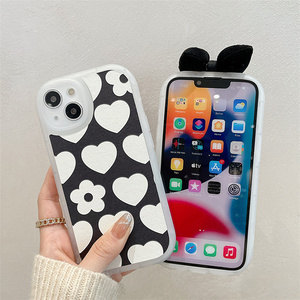 New Girl Aesthetic Love Heart Pink Bow-knot <strong>Cute</strong> Phone <strong>Case</strong> Back Cover for Huawei iPhone 13 Pro Max - Product Image 5