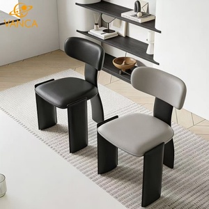 Sedia da Pranzo Marrone Elegante e Moderna, Imbottita in Tessuto Morbido con Schienale Curvo e Gambe in Ferro per Cucina e Sala da Pranzo - Product Image 4