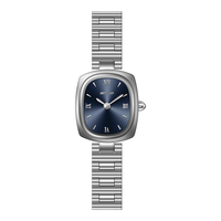 Montre analogique à quartz vintage rétro avec cadran carré et bracelet en acier inoxydable de luxe, design unique et tendance pour femmes