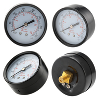 0-25Bar Bourdon Tube Air Pressure Gauge Back Connection Brass Thread Black Steel Case Glass Window 1.6% Accuracy Customizable