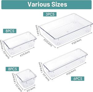 New PP <b>Plastic</b> Transparent Minimalist Multifunction <b>Drawer</b> Organizer Desk <b>Storage</b> Bins for Makeup Jewelry Office Room Use - Product Image 2