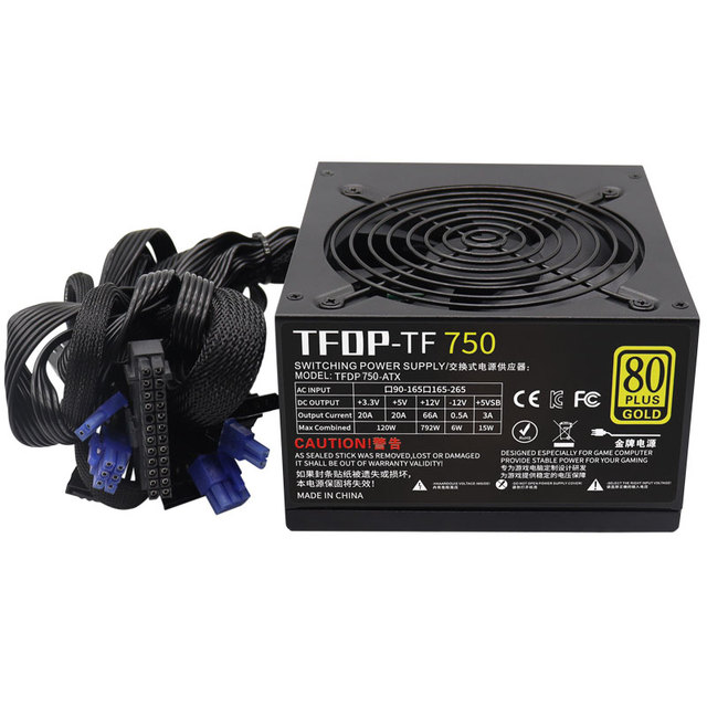 Real 750W Silent ATX Gaming Desktop Power Supply for Server Application in Stock