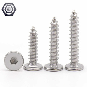 Vente en gros de <span class=keywords><strong>vis</strong></span> autotaraudeuses à tête plate à six pans creux en acier inoxydable 18-8 de qualité A2-70 Système métrique à queue pointue OEM disponible - Product Image 6