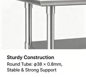 2 tier stainless steel <b>work</b> <b>table</b> SS201 commercial prep <b>table</b> stainless steel kitchen workstation restaurant workbench food - Product Image 5