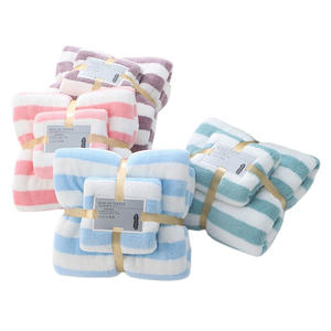 Juego de toallas de baño de alta calidad regalo grueso coral polar suave absorbente Toalla de cara juego de baño - Product Image 6