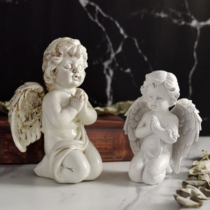 Statue d'ange chérubin en prière 3D à succès, figurine <span class=keywords><strong>de</strong></span> gardien agenouillée, ailes d'église, résine, <span class=keywords><strong>fibre</strong></span> <span class=keywords><strong>de</strong></span> <span class=keywords><strong>verre</strong></span>, décorative, peinte pour les entreprises - Product Image 6
