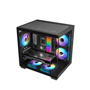 Boîtier d'ordinateur Cube C713MS, design sans colonnes, boîtier PC <span class=keywords><strong>Gamer</strong></span>, <span class=keywords><strong>tour</strong></span> moyenne, châssis de jeu pour ordinateur de bureau M-ATX/ITX - Product Image 6