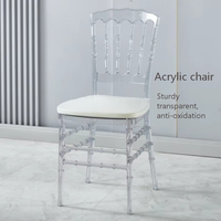 Chaise de mariage Napoleon Chiavari en acrylique blanc empilable, haute capacité de charge, design moderne, usage commercial