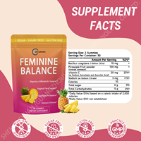OEM Private Label Vrouwelijke Balans Gummies Supplementen Probiotica voor 60 Volwassen Vrouwen, ter bevordering van de maag-darm- en urineweggezondheid