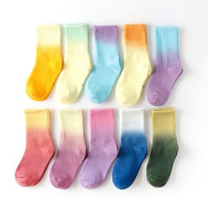 High Quality Custom Logo Ombre Tube <b>Socks</b> Gradient Color Tie Dye Dip Dye Cotton Crew Pastel Kids <b>Socks</b> for Boys <b>Girls</b> - Product Image 1
