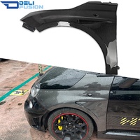 Pour Fiat 500 Abarth 595 695 (2008-2026) – Kit carrosserie auto avec élargisseurs d'ailes avant ventilés style DLF6 en fibre de carbone