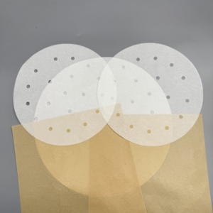 Round <b>Air</b> <b>Fryer</b> Steaming Paper Sheet Heat Resistant Silicone Parchment Paper <b>for</b> Grilling Freezing Food Wrapping - Product Image 1