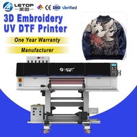 Impresora Digital de Etiquetas LETOP de Fábrica, Impresión de Rollo a Rollo, Impresora DTF UV, Impresora de Inyección de Tinta con Imitación de Bordado