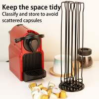 Support de stockage rotatif pour capsules de café Nespresso compatible pouvant contenir 40 capsules de café Portable Style classique Métaux précieux