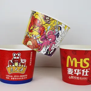 Customized Fried Chicken Paper Bucket Fast Food Restaurant Disposable Paper Packaging Bucket