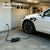 Chargeur EV portable alternatif à la borne de recharge murale 3,5 kW 7 kW, chargeur lent de niveau 1 avec connecteur Type 1 pour véhicules hybrides rechargeables pour les trajets quotidiens