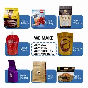 Professional Packaging Manufacture Custom Zipper Stand Up Whey Protein Powder Pouch Bags For Food Packaging