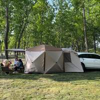 Tente de camping familiale modulaire hexagonale connectable quatre saisons en tissu Oxford, grande capacité 8-10 personnes, pour hayon de SUV, idéale pour le glamping en extérieur