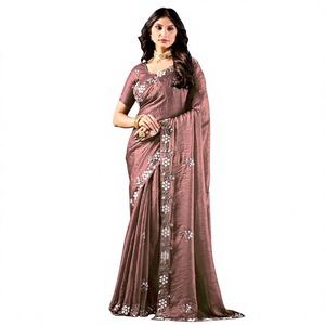 Vexotrend Indian Designer Women's Velvet Satin <b>Saree</b> Beautiful Patola Design Traditional Style Wedding Diwali Party Wear Quick - Product Image 1