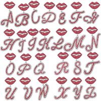 Gran oferta, labios helados, cursiva, 26 letras, nombre, colgante, collar, Hip Hop, Bling, Bling, personalizable, collar con letras de la joyería de la letra del A-Z
