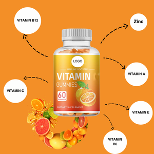 Multivitamina C <span class=keywords><strong>B12</strong></span> para adultos Caramelo <span class=keywords><strong>de</strong></span> goma <span class=keywords><strong>de</strong></span> zinc con sabor a naranja <span class=keywords><strong>Beneficios</strong></span> para el cabello <span class=keywords><strong>de</strong></span> <span class=keywords><strong>la</strong></span> piel inmune Logotipo OEM <span class=keywords><strong>de</strong></span> 60 cuentas Etiqueta privada - Product Image 3