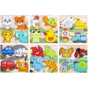Bloques <span class=keywords><strong>de</strong></span> Rompecabezas 3D Montessori, Animales <span class=keywords><strong>de</strong></span> Dibujos Animados, Vehículos, Tablero <span class=keywords><strong>de</strong></span> Reconocimiento <span class=keywords><strong>de</strong></span> Formas, Juguetes Educativos <span class=keywords><strong>de</strong></span> Aprendizaje Temprano <span class=keywords><strong>para</strong></span> Niños y Niñas - Product Image 6
