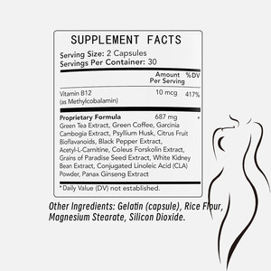 Capsules Perte <span class=keywords><strong>de</strong></span> Poids Personnalisées <span class=keywords><strong>de</strong></span> Qualité Supérieure Brûleur <span class=keywords><strong>de</strong></span> <span class=keywords><strong>Graisse</strong></span> 13 Ingrédients Puissants Extrait <span class=keywords><strong>de</strong></span> Thé Vert Garcinia Cambogia et CLA 60 Capsules - Product Image 2