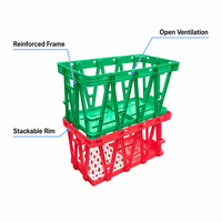 Boîte de rangement pour œufs carrée durable 370x370x355mm, caisse en plastique empilable pour l'élevage de volailles