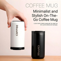 Gobelet isotherme élégant Lingyue 400 ml, anti-fuite, en acier inoxydable, pour café à emporter, avec logo personnalisé