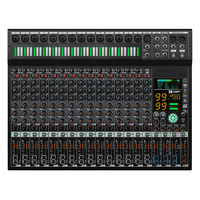 Console de mixage audio numérique professionnelle à 16 canaux avec 99 effets DSP 3 groupes Aux Send BT USB MP3 Player pour Live Studio