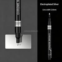 Marqueurs de peinture chrome liquide brillants effet miroir, marqueurs permanents à base d'huile, stylos métalliques réfléchissants pour la réparation