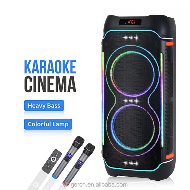 NDR-1808 8-Inch Portable MP3 MP5 Player with Sound-Activated LED Subwoofer Blue Tooth Music Outdoor Activities Plastic Speakers