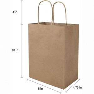Plain Medium Paper Bags with Handles Bulk Kraft Craft Gift Grocery Shopping Retail Birthday Party Wedding <b>Thick</b> Paper Bags - Product Image 6