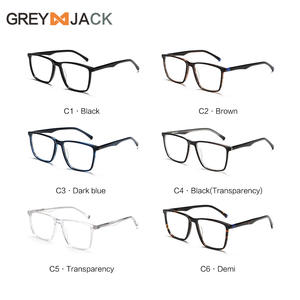Montures de lunettes carrées unisexes Grey Jack, monture complète, anti-UV, AC1003, tendance de la mode de Wenzhou - Product Image 5