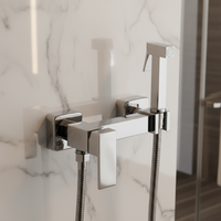 Douchette WC dissimulée, pulvérisateur hygiénique, robinet de bidet chromé, robinet d'eau froide et chaude, ensemble de douche à main pour bidet