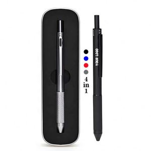 Stylo à bille multifonctionnel personnalisé en métal avec capteur de gravité, 4 recharges gratuites incluses, crayon mécanique avec gomme - Product Image 1