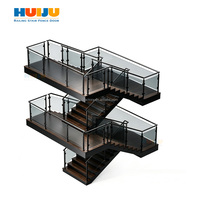 Système de garde-corps en verre au design moderne HJ, balustrade de balcon en verre sans cadre en acier inoxydable, main courante d'escalier, poteau de balustrade