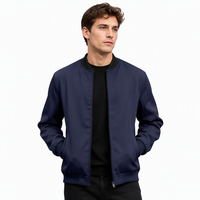 Blouson de baseball aviateur rétro pour homme, minimaliste, zippé, col montant, couleur unie, streetwear d'automne