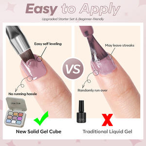 CAILI Ensemble de vernis à ongles en gel pour pudding solide 9 en 1, kit de vernis à ongles en gel crème solide de haute qualité pour salon et <span class=keywords><strong>manucure</strong></span> - Product Image 6