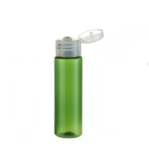 <strong>Green</strong> Empty 30 ml Plastic Cylindrical <strong>Bottle</strong> with Flip <strong>Top</strong> Lid for Cosmetics in Guangzhou - Product Image 2