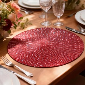 Vente directe d'usine de sets de table en PP tissés à la main de luxe, adaptés aux fêtes, aux décorations de table et aux réunions de famille - Product Image 1