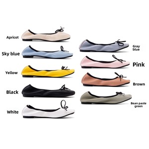 <span class=keywords><strong>Ballerine</strong></span> Pieghevoli da <span class=keywords><strong>Donna</strong></span> con Punta Quadrata, Tacco Basso, Tomaia in PU e Suola in Gomma, Ideali per Primavera e Autunno - Product Image 2