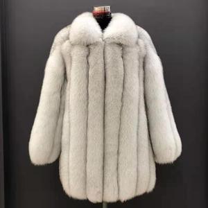 <span class=keywords><strong>Cappotto</strong></span> in Vera Pelliccia di Volpe All'Ingrosso, Lussuoso <span class=keywords><strong>Cappotto</strong></span> Invernale a Righe Verticali per Donna - Product Image 4