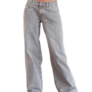 Jean baggy décontracté pour femme, style rétro, nouvelle collection, taille basse, jambe large, en denim respirant, personnalisable, OEM, lavage tendance - Product Image 1