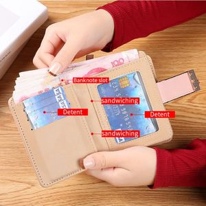 New Design Hollow Out <b>Leaves</b> Lady Leather Wallet Purses Handbag Phone Case Printable Bag Korean Style Women Short Wallets - Product Image 3