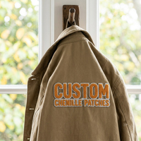 Patchs en chenille personnalisés brodés, patchs en chenille brodés mignons de grande taille pour vêtements