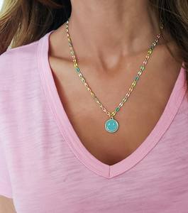 Cadena de cable Rolo multicolor al por mayor, joyería esmaltada, cadena con clip de acero inoxidable y oro de 18 quilates para la fabricación <span class=keywords><strong>permanente</strong></span> de collares - Product Image 6