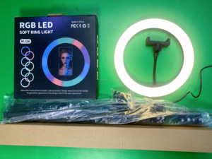 Vente en gros <span class=keywords><strong>Led</strong></span> Selfie Filler Ring Light, grand <span class=keywords><strong>cercle</strong></span>, ordinateur portable avec support pour <span class=keywords><strong>téléphone</strong></span>, 26cm RVB 10 pouces - Product Image 3